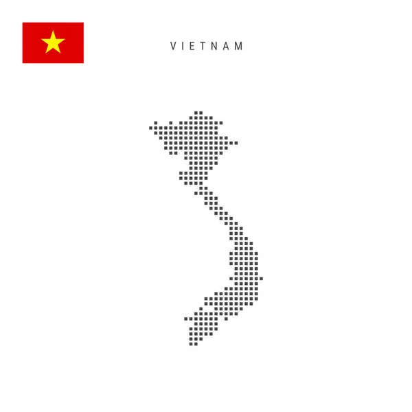 Titik Titik Persegi Peta Pola Vietnam Peta Piksel Vietnam Dengan - Stok Vektor