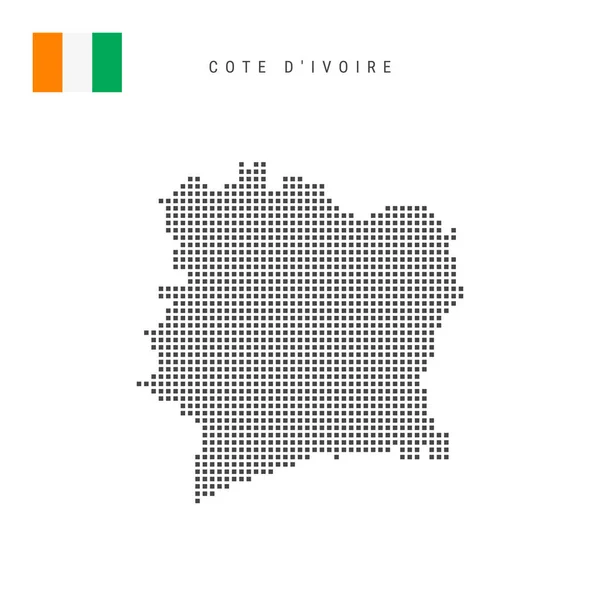 Square Dots Pattern Map Cote Ivoire Ivory Coast Dotted Pixel — Stock Vector