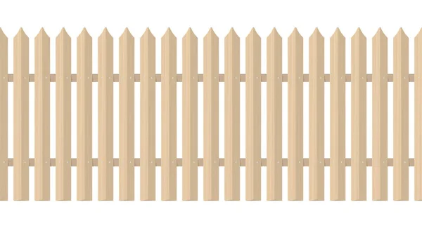 Bezešvý Dřevěný Plot Šípy Realistická Palisáda Hnědého Dřeva Vektorová Ilustrace — Stockový vektor