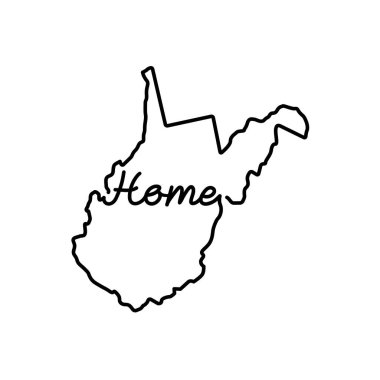 ABD 'nin Batı Virginia eyaletinin el yazısıyla yazılmış haritası. Sürekli vatansever tabelaları çiziyor.