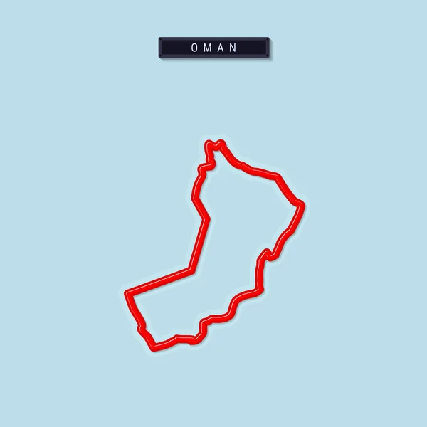 Fette Umrisskarte Des Oman Glänzend Roter Rand Mit Weichem Schatten — Stockvektor