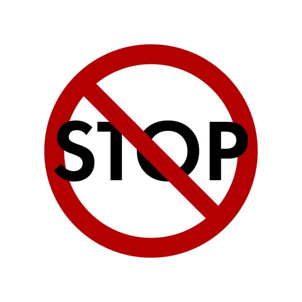 停止禁止标志 切勿进入危险警告交通标志 回旋斜杠符号 禁止的符号 不要把它孤立在白色的符号上 矢量说明 — 图库矢量图片
