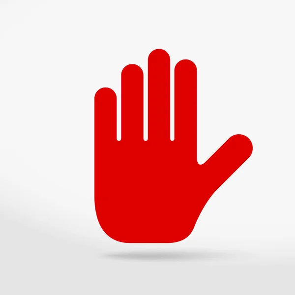 Rood Verbodsbord Stop Hand Pictogram Geen Symbool Stop Gebaar Teken — Stockvector