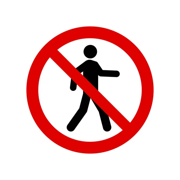 没有行人禁止通行标志 无行走符号 不签名 圆后斜杠符号 禁止符号 不做它的符号孤立在白色上 矢量说明 — 图库矢量图片