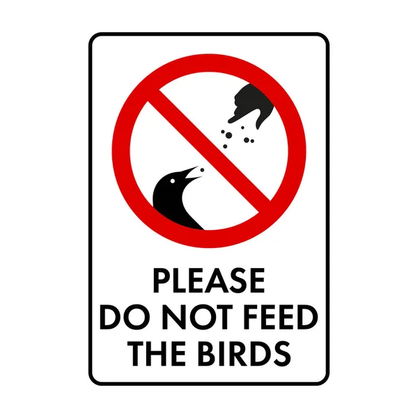 请不要喂鸟禁食标志 没有符号 不要签名 圆后斜杠符号 禁止符号 不要在白色上做图标隔离 矢量说明 — 图库矢量图片