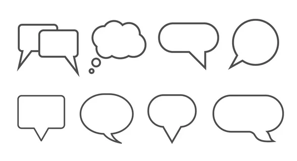 Blanco Lege Lijn Spraakbellen Voor Infographics Speech Bubble Platte Vector — Stockvector