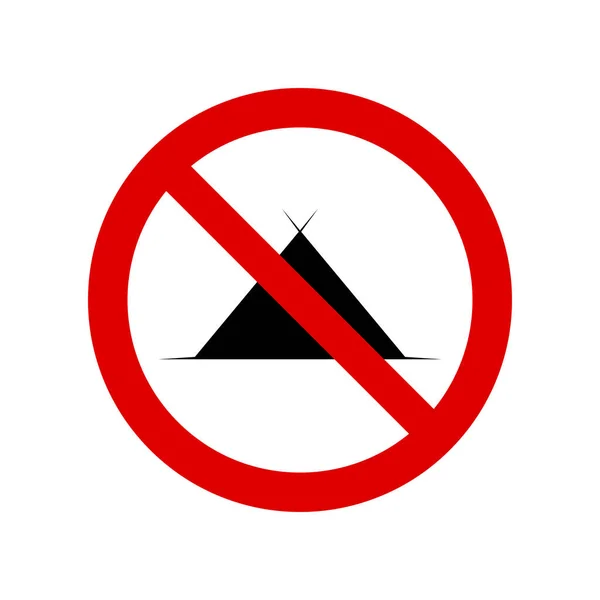 Camping Prohibition Sign Symbol Sign Circle Backslash Symbol Nay Prohibited — Stock Vector