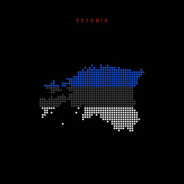 Mapa Patrón Puntos Cuadrados Estonia Mapa Píxeles Punteados Con Colores — Vector de stock