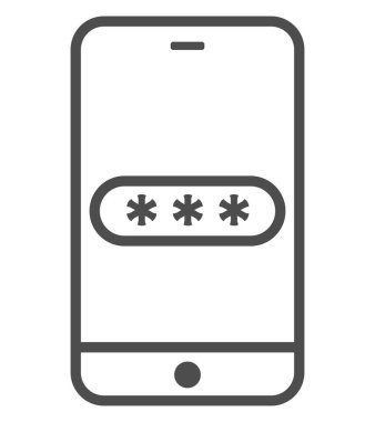 Şifreli parola doğrulamalı sahte telefon. İki Faktör Yetkilendirmesi veya Çok Katlı Yetkilendirme veya Bir Zamanlık OTP simgesi.