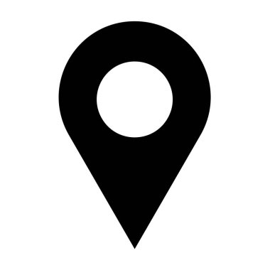 Beyaz arkaplan vektörü illüstrasyonunda konum simgesi izole edildi