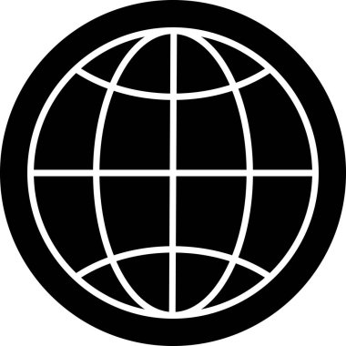 Dünya Çapında Ağ. Basit Satır Küre Simgesi vektör illüstrasyonu