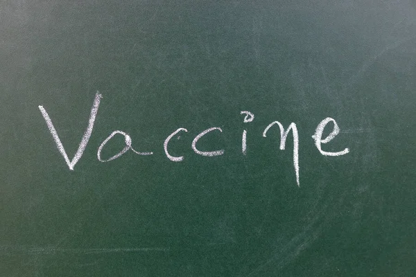 Iscrizione Vaccino Verde Scuro Disegnato Gesso Bianco — Foto Stock