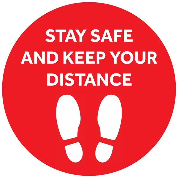 Social Distancing Safe Distancing Floor Sticker Voor Winkels Supermarkten Verspreiding — Stockvector