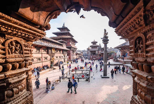 Катманду Непал Февраля 2021 Года Древний Храм Ступа Площади Патан — стоковое фото