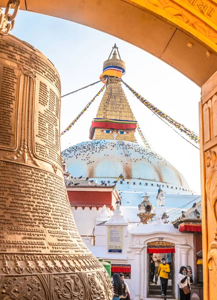 Kathmandu Nepal Januar 2021 Buddhistische Handschriften Auf Der Goldenen Glocke — Stockfoto