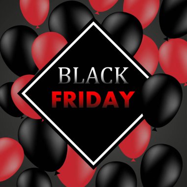 Kara Cuma bayrağı, tanıtım reklam afişi şablonu, renkli vektör illüstrasyonu 