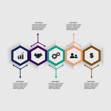 Soyut bilgi grafikleri sayı seçenekleri şablonu. Vektör çizimi. İş şablonu