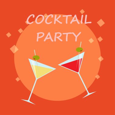 Renkli arkaplanda kokteyl bardakları. 