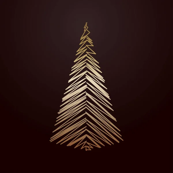 Silueta Árbol Navidad Con Líneas Geométricas Diagonales Ilustración Vectorial — Vector de stock