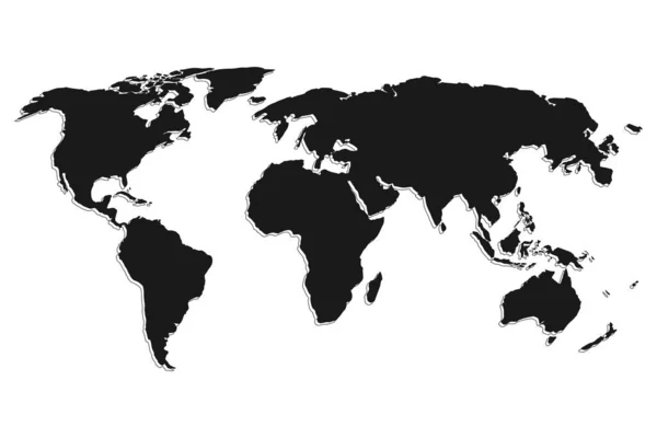 Vektorweltkarte Flache Erde Kartenvorlage Für Website Vorlage Jahresbericht Infografik Der — Stockvektor