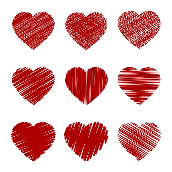 ロマンチックな心の背景 バレンタインデーのためのカラフルなベクトルイラスト — ストックベクタ