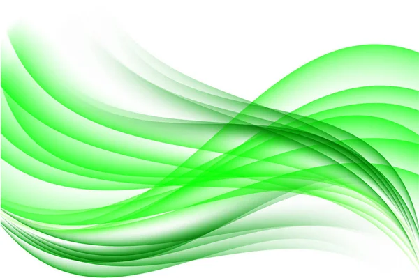 Ondulado Abstrato Fundo Verde Ondas Fundo Branco — Vetor de Stock