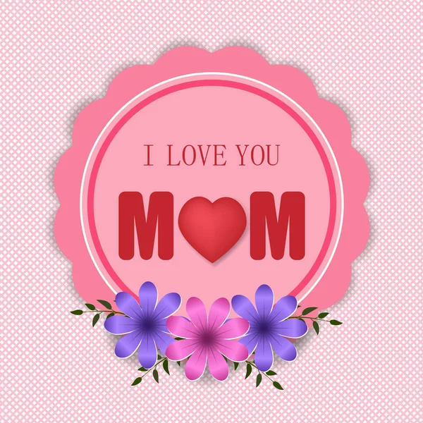 Feliz Dia Mãe Cartão Saudação Com Belas Flores Ilustração Vetorial — Vetor de Stock