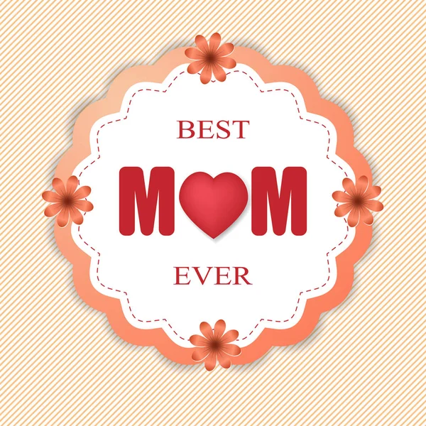 幸せな母の日の挨拶カードで美しい花 カラフルなベクトルイラスト — ストックベクタ