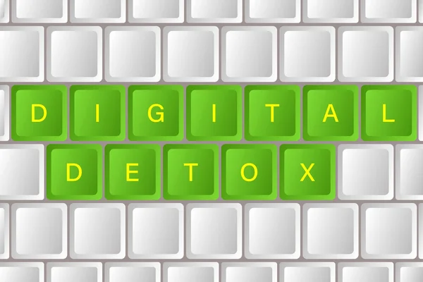  İnternet bağımlılığı ve dijital detoksifikasyon kavramı, renkli vektör illüstrasyonu