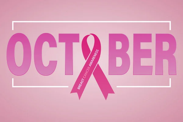 Breast Cancer Awareness Month Poster Pink Ribbon Background Design Vector — Stock Vector