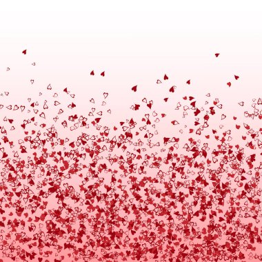 Düşen kalpleri olan bir model. Sevgililer Günü geçmişi. Vektör illüstrasyonu