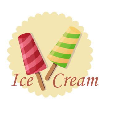 Dondurmanın renkli vektör çizimi