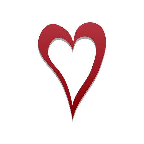 Corazón Rojo Del Amor Logotipo Del Día San Valentín — Vector de stock