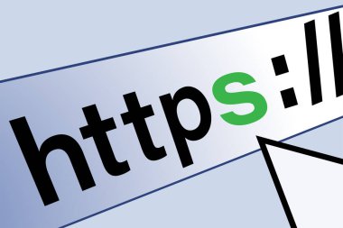  Https bağlantısını sağlama al ve navigasyon çubuğundaki işareti engelle. Tarayıcının ve ağın güvenlik konsepti.