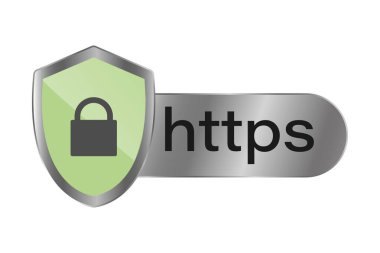  Https. Güvenli ve güvenilir tarama. Güvenli bağlantı simgesi. Vektör illüstrasyonları.