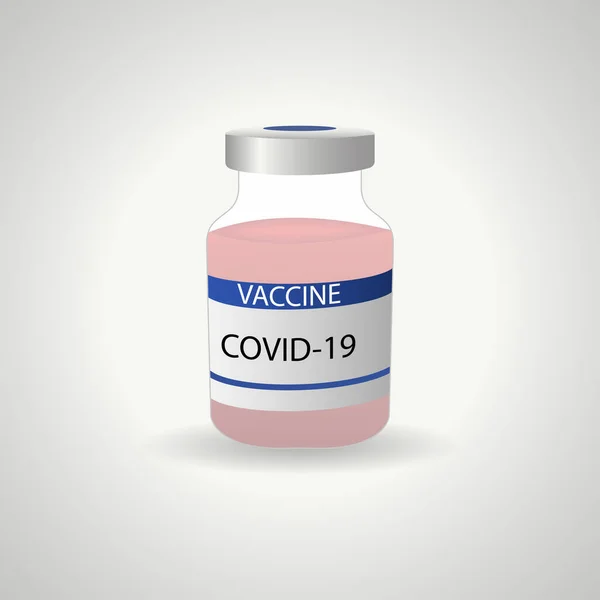 ワクチンボトルのコロナウイルスCovid Flatアイコンに対するワクチン Covid 19コロナウイルスの治療 ベクターイラスト — ストックベクタ