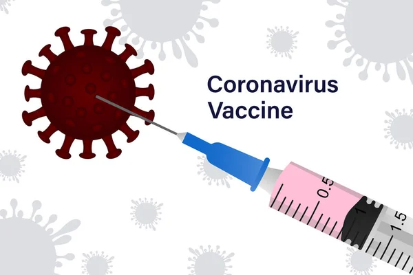 Jeringa Para Inyección Del Virus Corona Vacuna Contra Virus Coronavirus — Vector de stock