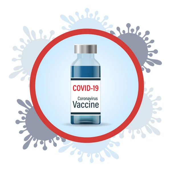 Antecedentes Vectoriales Vacunación Contra Covid Viales Con Vacuna Contra Coronavirus — Vector de stock