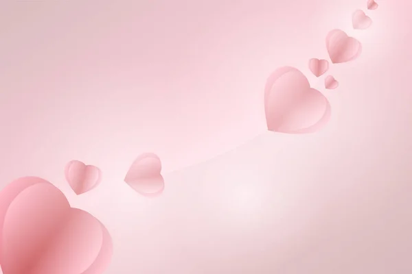 Ilustración Amor San Valentín Corazones Rosa Fondo Vector Ilustración Rosa — Vector de stock