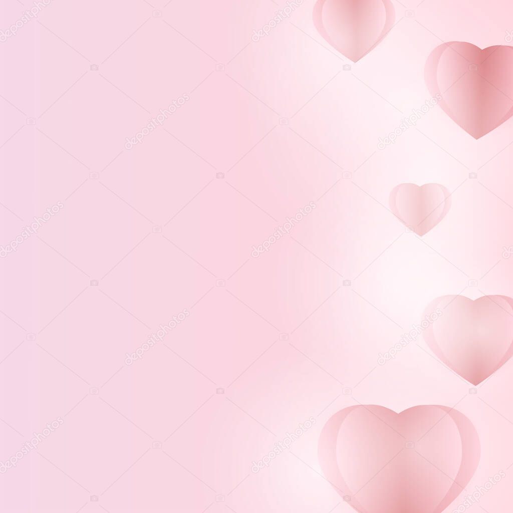 Love illustration. Valentine Hearts Pink Background Vector Illustration Romantic Background Cute love banner or greeting card.