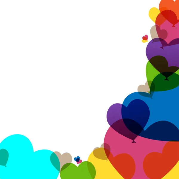 Bolas Multicolores Vectoriales Forma Corazón Aisladas Sobre Fondo Blanco Elemento — Vector de stock