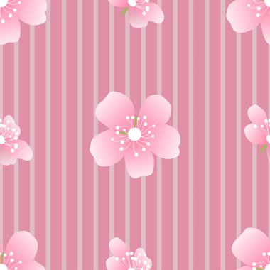 Sakura çiçekleri ile kusursuz çizgili arka plan