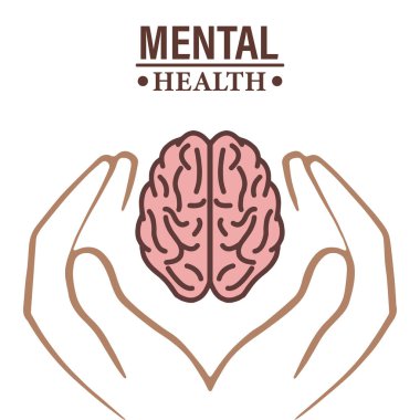  Dünya Akıl Sağlığı Günü 'nün geçmişi. Ellerin siluetinde insan beyninin silueti var. Dünya Akıl Sağlığı Günü. Bir insanın akıl sağlığıyla ilgilenmek. Ruh halini korumak için ilaç tedavisi. Psikoloji bir beyin hastalığıdır..