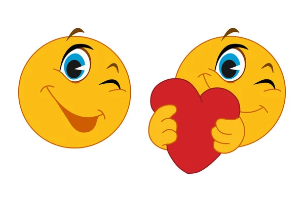 Conjunto Iconos Emoticon Para Mensajería Redes Sociales Internet Una Sonriente — Vector de stock