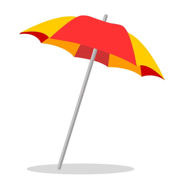 Beach Umbrella Vector Icon White Background Illustration Umbrella Isolated White — Stock Vector