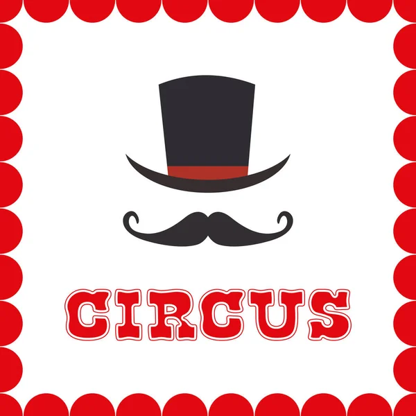 Sihirli silindir ve vektör bıyık ikonu. Sirk konsepti. Düz vektör illüstrasyonu