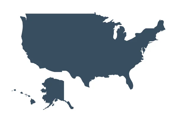 Mapa Vectorial Usa Estados Unidos América Silueta País Aislado Sobre — Vector de stock