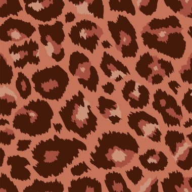 Vektör Moda Leopar derisi pürüzsüz desen. Soyut el çizimi vahşi hayvan çita benekleri kahverengi tekrarlayan doku. Moda tasarımı, kumaş, kapak, ambalaj kağıdı, arkaplan, duvar kağıdı için kullan.