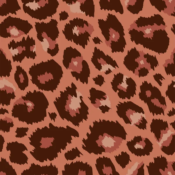 Vector Trendy Leopardenfell Nahtloses Muster Abstraktes Handgezeichnetes Wildtier Geparden Flecken — Stockvektor