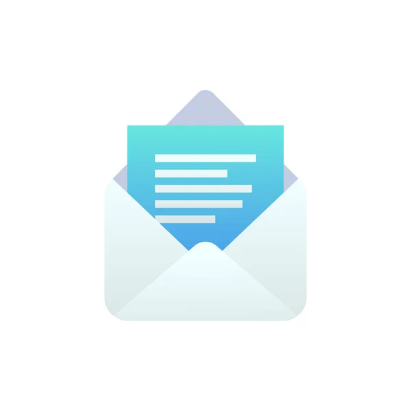 新しいオープンメッセージフラットアイコン モバイルメール 新しい電子メールサイン 白い封筒が隔離されてる ソーシャルネットワーク Smsチャット スパム ウェブ ランディングデザイン アプリ — ストックベクタ